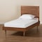 Baxton Studio Hiro Mid-Century Modern Walnut Brown Finished Wood Twin Size Platform Bed 186-11160-11158-Zoro - alternate 2
